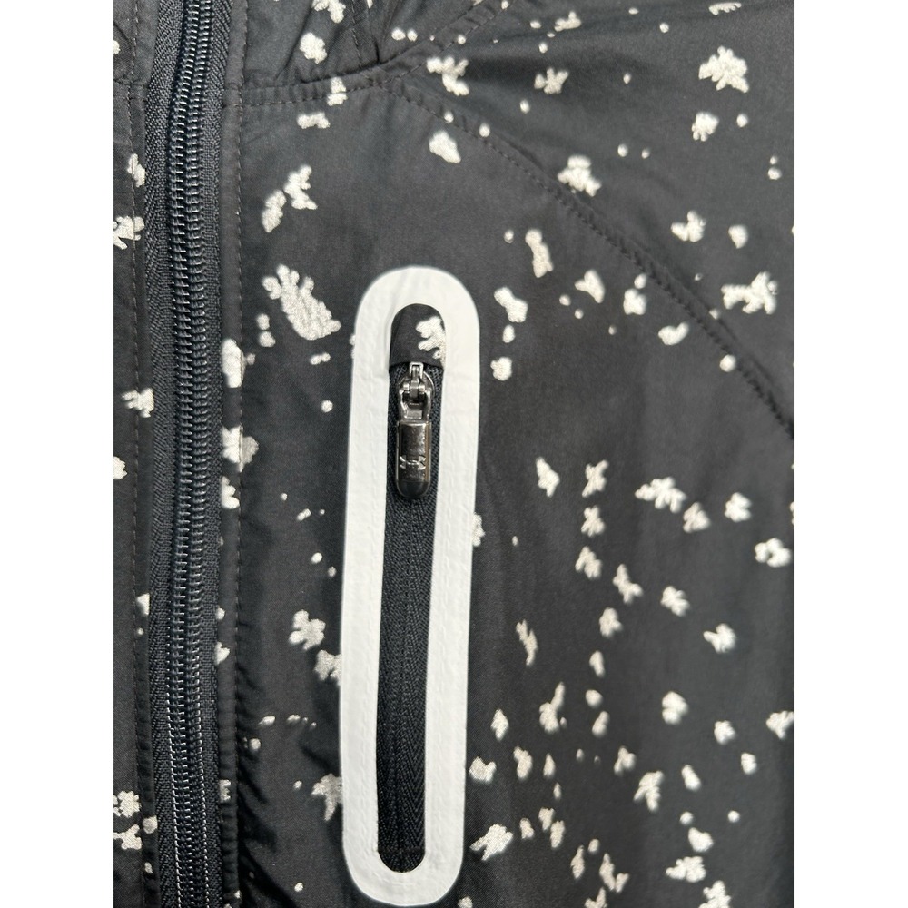 Under Armour Women's M Jacket Lightweight Running Zipper Pockets Black White - Picture 6 of 10